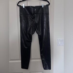 Knix Black Faux Metallic Leather Leggings